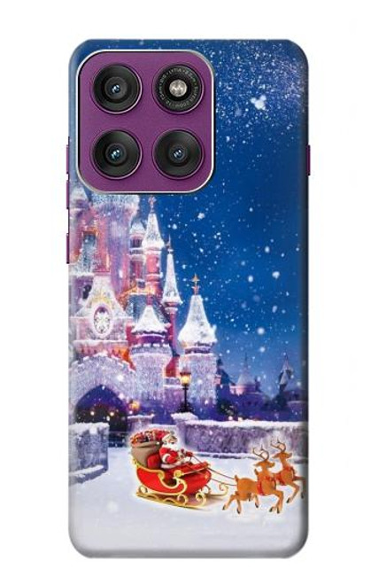 S3282 サンタ・クリスマス城 Santa Xmas Castle Motorola Edge 60 Pro バックケース、フリップケース・カバー