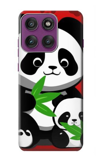 S3929 竹を食べるかわいいパンダ Cute Panda Eating Bamboo Motorola Edge 60 Pro バックケース、フリップケース・カバー