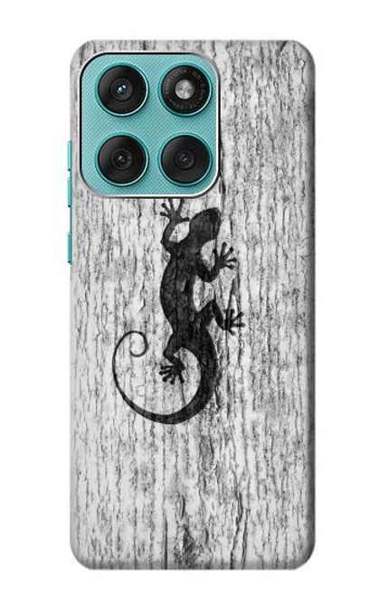 S2446 木材のヤモリ グラフィックプリント Gecko Wood Graphic Printed Motorola Edge 60 Fusion バックケース、フリップケース・カバー