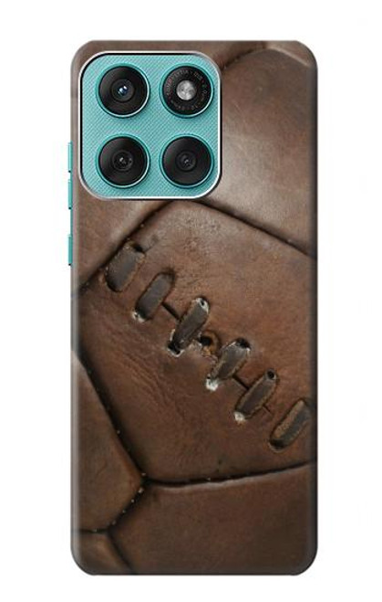 S2661 ヴィンテージレザーサッカーグラフィックプリント Vintage Soccer Football Graphic Motorola Edge 60 Fusion バックケース、フリップケース・カバー
