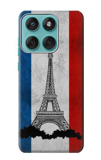 S2859 ヴィンテージフランスの旗エッフェル塔 Vintage France Flag Eiffel Tower Motorola Edge 60 Fusion バックケース、フリップケース・カバー