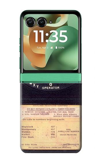 S0086 ヴィンテージ 公衆電話 Payphone Vintage Motorola Razr 60, Razr 2025 バックケース、フリップケース・カバー