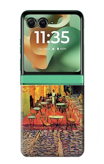S0929 夜のカフェテラス フィンセント・ファン・ゴッホ Van Gogh Cafe Terrace Motorola Razr 60, Razr 2025 バックケース、フリップケース・カバー