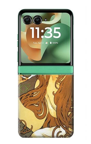 S0969 アルフォンス・ミュシャ Alphonse Mucha Job Motorola Razr 60, Razr 2025 バックケース、フリップケース・カバー