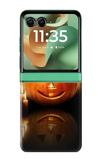 S1083 南瓜 蜘蛛 蝋燭 ハロウィーン Pumpkin Spider Candles Halloween Motorola Razr 70+,60+, Razr+ (2026, 2025, 2024) バックケース、フリップケース・カバー