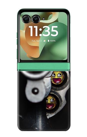 S1109 笑み 弾丸 銃 Smile Bullet Gun Motorola Razr 60, Razr 2025 バックケース、フリップケース・カバー