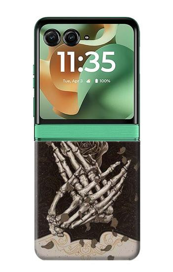S1676 スカルローズ Skull Rose Motorola Razr 70+,60+, Razr+ (2026, 2025, 2024) バックケース、フリップケース・カバー