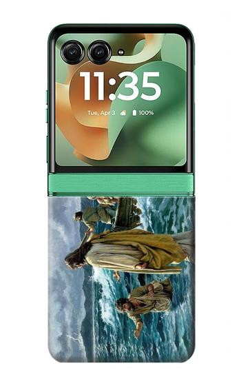 S1722 海の上を歩くイエス Jesus Walk on The Sea Motorola Razr 70+,60+, Razr+ (2026, 2025, 2024) バックケース、フリップケース・カバー