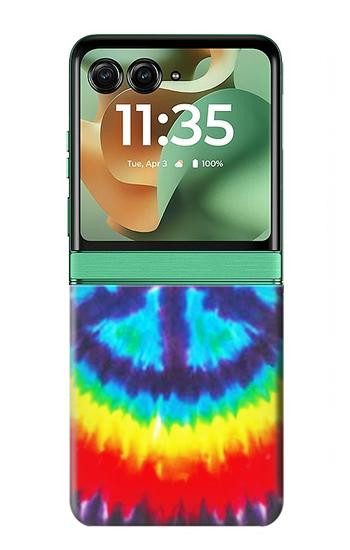 S1870 絞り染め 平和 Tie Dye Peace Motorola Razr 70+,60+, Razr+ (2026, 2025, 2024) バックケース、フリップケース・カバー
