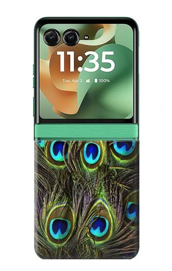 S1965 ピーコックフェザー Peacock Feather Motorola Razr 70+,60+, Razr+ (2026, 2025, 2024) バックケース、フリップケース・カバー