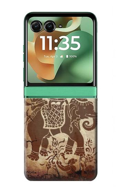 S2102 タイアート 象に仏 Thai Art Buddha on Elephant Motorola Razr 60, Razr 2025 バックケース、フリップケース・カバー