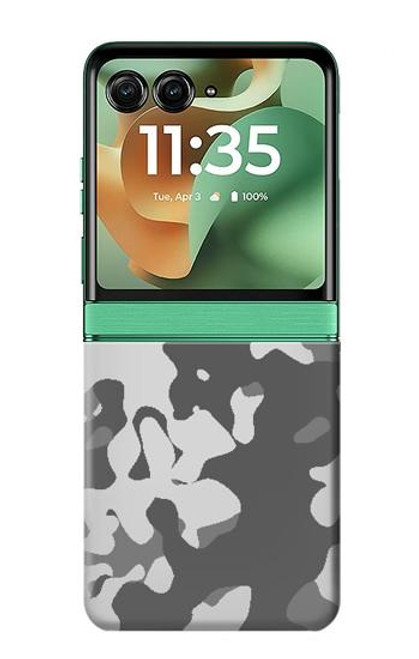 S2186 グレー迷彩グラフィックプリント Gray Camo Camouflage Graphic Printed Motorola Razr 60, Razr 2025 バックケース、フリップケース・カバー