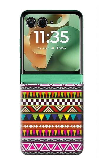 S2292 アステカ部族のパターン Aztec Tribal Pattern Motorola Razr 60, Razr 2025 バックケース、フリップケース・カバー