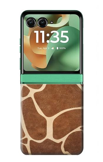 S2326 キリン皮膚 Giraffe Skin Motorola Razr 60, Razr 2025 バックケース、フリップケース・カバー