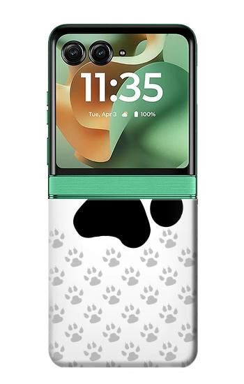 S2355 動物ポウあしあと Paw Foot Print Motorola Razr 70+,60+, Razr+ (2026, 2025, 2024) バックケース、フリップケース・カバー