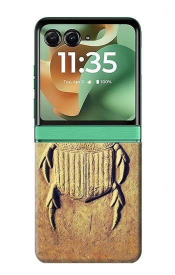 S2401 エジプトのスカラベ 甲虫 グラフィックプリント Egyptian Scarab Beetle Graphic Printed Motorola Razr 70+,60+, Razr+ (2026, 2025, 2024) バックケース、フリップケース・カバー