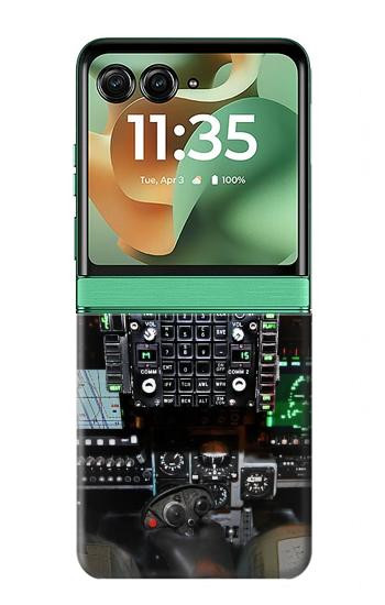 S2435 戦闘機 航空機 コックピット Fighter Jet Aircraft Cockpit Motorola Razr 60, Razr 2025 バックケース、フリップケース・カバー