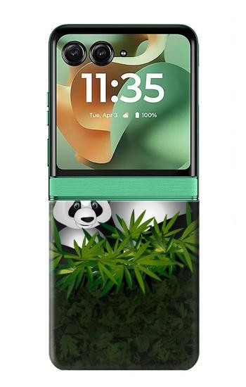 S2441 パンダファミリー 竹林 Panda Family Bamboo Forest Motorola Razr 60, Razr 2025 バックケース、フリップケース・カバー