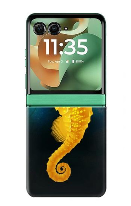 S2444 タツノオトシゴ 深い青色の海 Seahorse Underwater World Motorola Razr 60, Razr 2025 バックケース、フリップケース・カバー