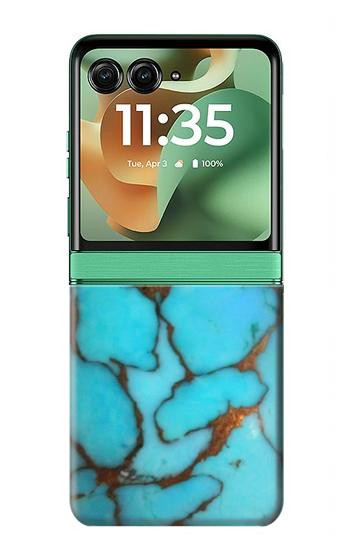 S2685 アクアターコイズ宝石グラフィックプリント Aqua Turquoise Gemstone Graphic Printed Motorola Razr 60, Razr 2025 バックケース、フリップケース・カバー
