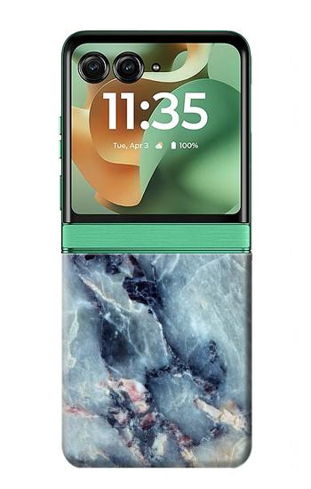 S2689 ブルーマーブルグラフィックプリント Blue Marble Texture Graphic Printed Motorola Razr 60, Razr 2025 バックケース、フリップケース・カバー
