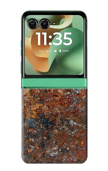 S2714 錆鋼テクスチャグラフィックプリント Rust Steel Texture Graphic Printed Motorola Razr 70+,60+, Razr+ (2026, 2025, 2024) バックケース、フリップケース・カバー
