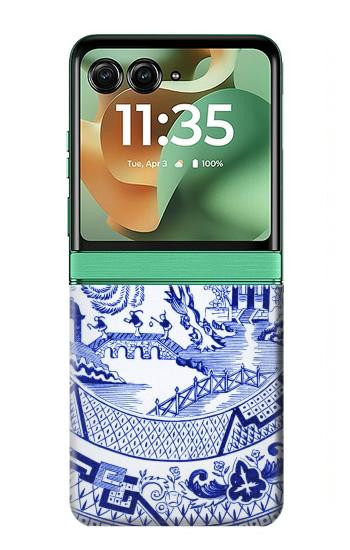 S2768 ウィローパターン グラフィック Willow Pattern Graphic Motorola Razr 60, Razr 2025 バックケース、フリップケース・カバー