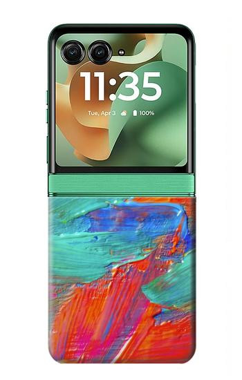 S2942 ブラシ絵画 Brush Stroke Painting Motorola Razr 70+,60+, Razr+ (2026, 2025, 2024) バックケース、フリップケース・カバー