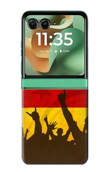 S2966 ドイツサッカー Germany Football Soccer Flag Motorola Razr 70+,60+, Razr+ (2026, 2025, 2024) バックケース、フリップケース・カバー