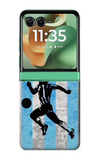 S2977 アルゼンチンサッカー Argentina Football Soccer Flag Motorola Razr 70+,60+, Razr+ (2026, 2025, 2024) バックケース、フリップケース・カバー