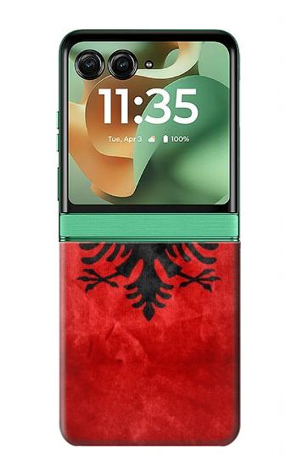 S2982 アルバニアサッカー Albania Football Soccer Red Flag Motorola Razr 60, Razr 2025 バックケース、フリップケース・カバー
