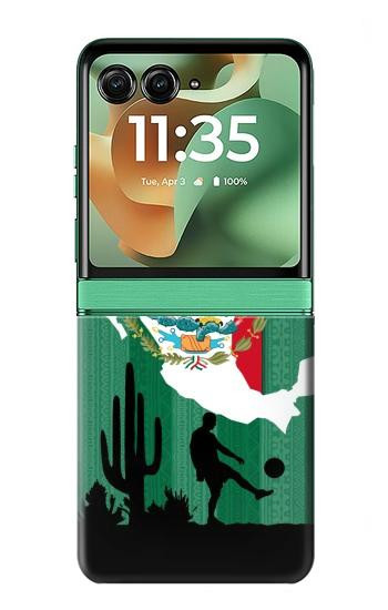 S2994 メキシコサッカー Mexico Football Soccer Map Flag Motorola Razr 70+,60+, Razr+ (2026, 2025, 2024) バックケース、フリップケース・カバー