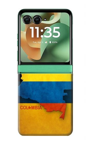 S2996 コロンビアサッカー Colombia Football Soccer Map Flag Motorola Razr 70+,60+, Razr+ (2026, 2025, 2024) バックケース、フリップケース・カバー