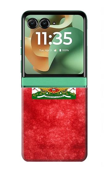 S3022 ハイチ旗 Haiti Flag Motorola Razr 70+,60+, Razr+ (2026, 2025, 2024) バックケース、フリップケース・カバー