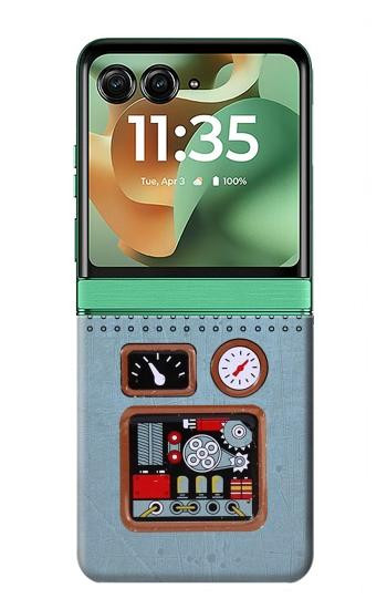 S3040 レトロロボット玩具 Retro Robot Toy Motorola Razr 70+,60+, Razr+ (2026, 2025, 2024) バックケース、フリップケース・カバー