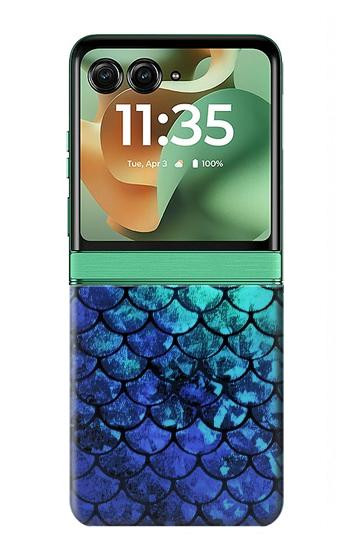 S3047 緑人魚のスケール Green Mermaid Fish Scale Motorola Razr 60, Razr 2025 バックケース、フリップケース・カバー