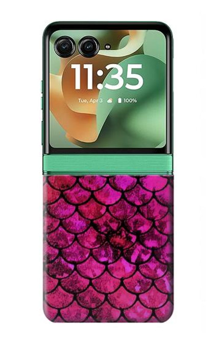 S3051 ピンク人魚のスケール Pink Mermaid Fish Scale Motorola Razr 60, Razr 2025 バックケース、フリップケース・カバー