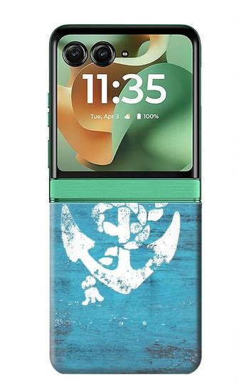 S3053 マリンアンカー Marine Anchor Blue Motorola Razr 70+,60+, Razr+ (2026, 2025, 2024) バックケース、フリップケース・カバー