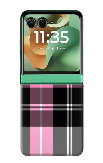 S3091 ピンクの模様のパターン Pink Plaid Pattern Motorola Razr 70+,60+, Razr+ (2026, 2025, 2024) バックケース、フリップケース・カバー