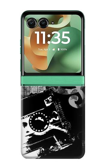 S3197 音楽・カセット・ノート Music Cassette Note Motorola Razr 70+,60+, Razr+ (2026, 2025, 2024) バックケース、フリップケース・カバー