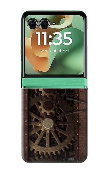 S3221 クロックギア Steampunk Clock Gears Motorola Razr 70+,60+, Razr+ (2026, 2025, 2024) バックケース、フリップケース・カバー