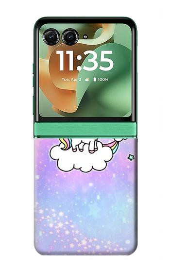 S3256 かわいいユニコーンの漫画 Cute Unicorn Cartoon Motorola Razr 60, Razr 2025 バックケース、フリップケース・カバー