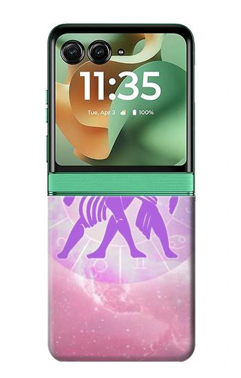 S3259 ゾディアックジェミニ Zodiac Gemini Motorola Razr 70+,60+, Razr+ (2026, 2025, 2024) バックケース、フリップケース・カバー