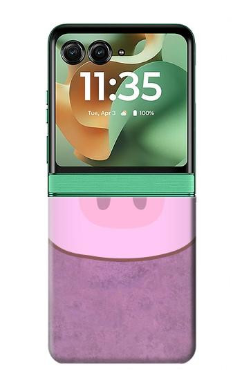 S3269 豚の漫画 Pig Cartoon Motorola Razr 70+,60+, Razr+ (2026, 2025, 2024) バックケース、フリップケース・カバー