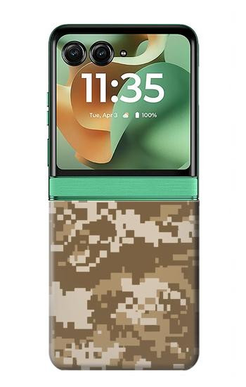 S3294 陸軍砂漠タンコヨーテカモ迷彩 Army Desert Tan Coyote Camo Camouflage Motorola Razr 70+,60+, Razr+ (2026, 2025, 2024) バックケース、フリップケース・カバー