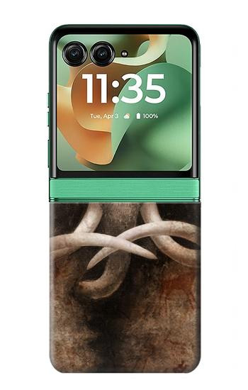 S3427 マンモス古代の洞窟芸術 Mammoth Ancient Cave Art Motorola Razr 70+,60+, Razr+ (2026, 2025, 2024) バックケース、フリップケース・カバー