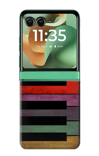 S3451 カラフルなピアノ Colorful Piano Motorola Razr 70+,60+, Razr+ (2026, 2025, 2024) バックケース、フリップケース・カバー