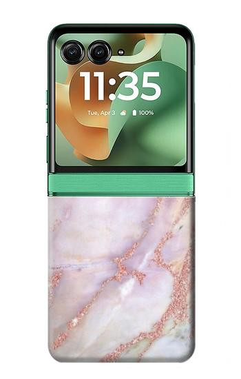 S3482 ピンクの大理石のグラフィックプリント Soft Pink Marble Graphic Print Motorola Razr 70+,60+, Razr+ (2026, 2025, 2024) バックケース、フリップケース・カバー