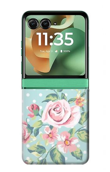 S3494 ヴィンテージローズポルカドット Vintage Rose Polka Dot Motorola Razr 70+,60+, Razr+ (2026, 2025, 2024) バックケース、フリップケース・カバー