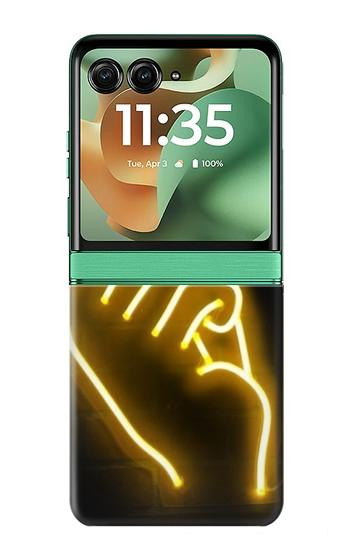 S3512 かわいいミニハート Cute Mini Heart Neon Graphic Motorola Razr 60, Razr 2025 バックケース、フリップケース・カバー